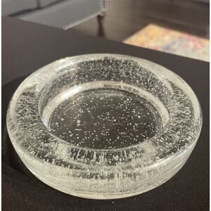 Bubble Glass Trinket/Dish Candle Holder / Ashtray